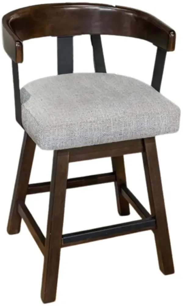 Signature Design by Ashley® Haddigan Dark Brown Upholstered Swivel Bar Stool