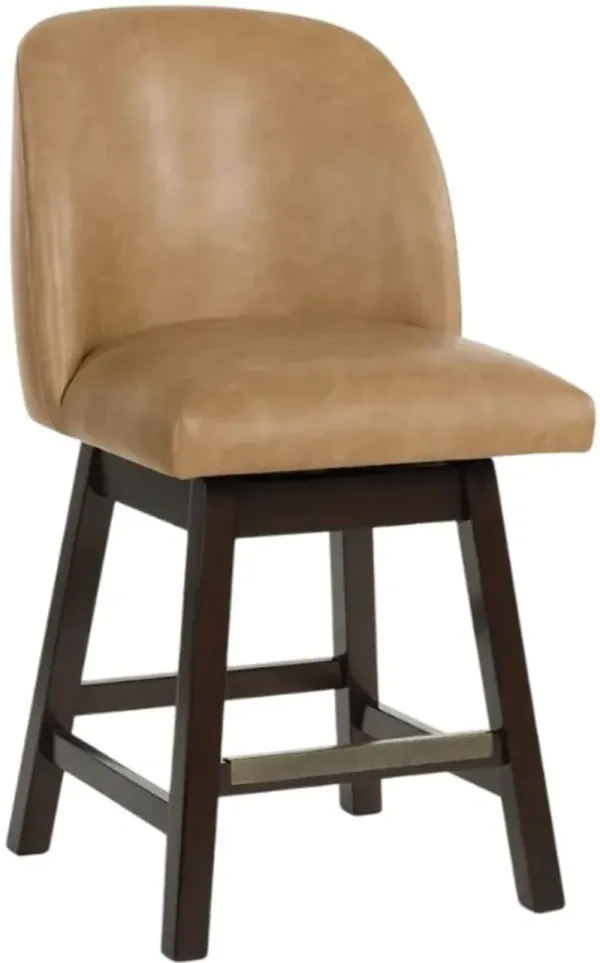 Signature Design by Ashley® Neymorton Brown/Dark Gray Leather Swivel Bar Stool