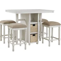 Signature Design by Ashley® Robbinsdale 5-Piece Antique White Counter Height Dining Table Set