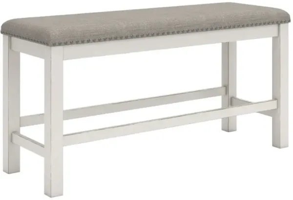 Signature Design by Ashley® Robbinsdale Antique White Upholstered Counter Dining Bench