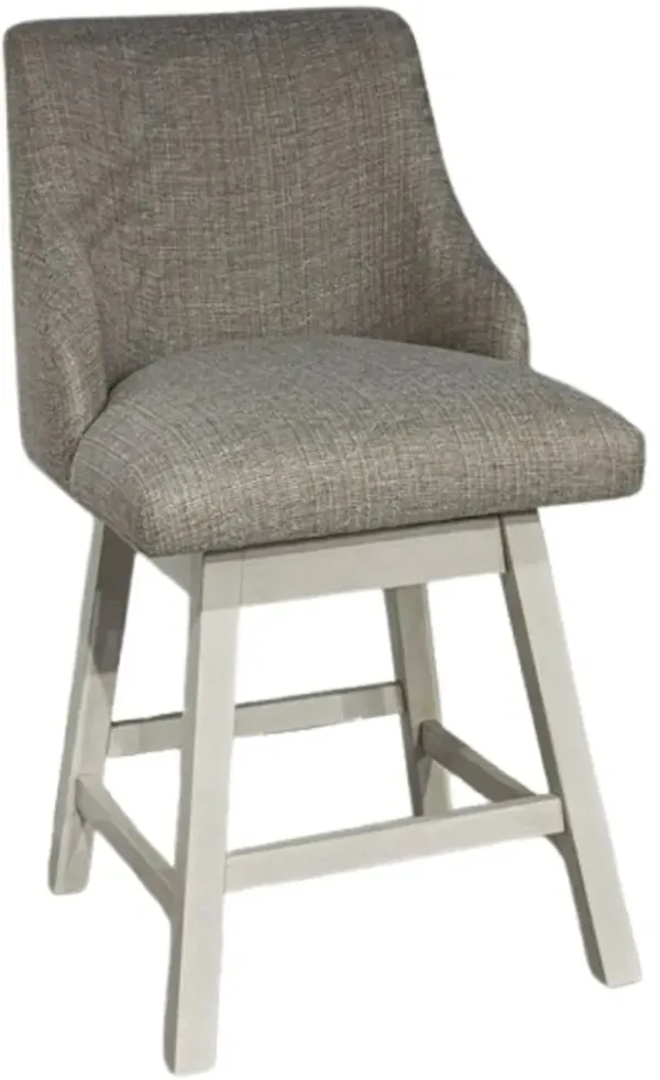 Signature Design by Ashley® Robbinsdale Antique White Upholstered Swivel Bar Stool