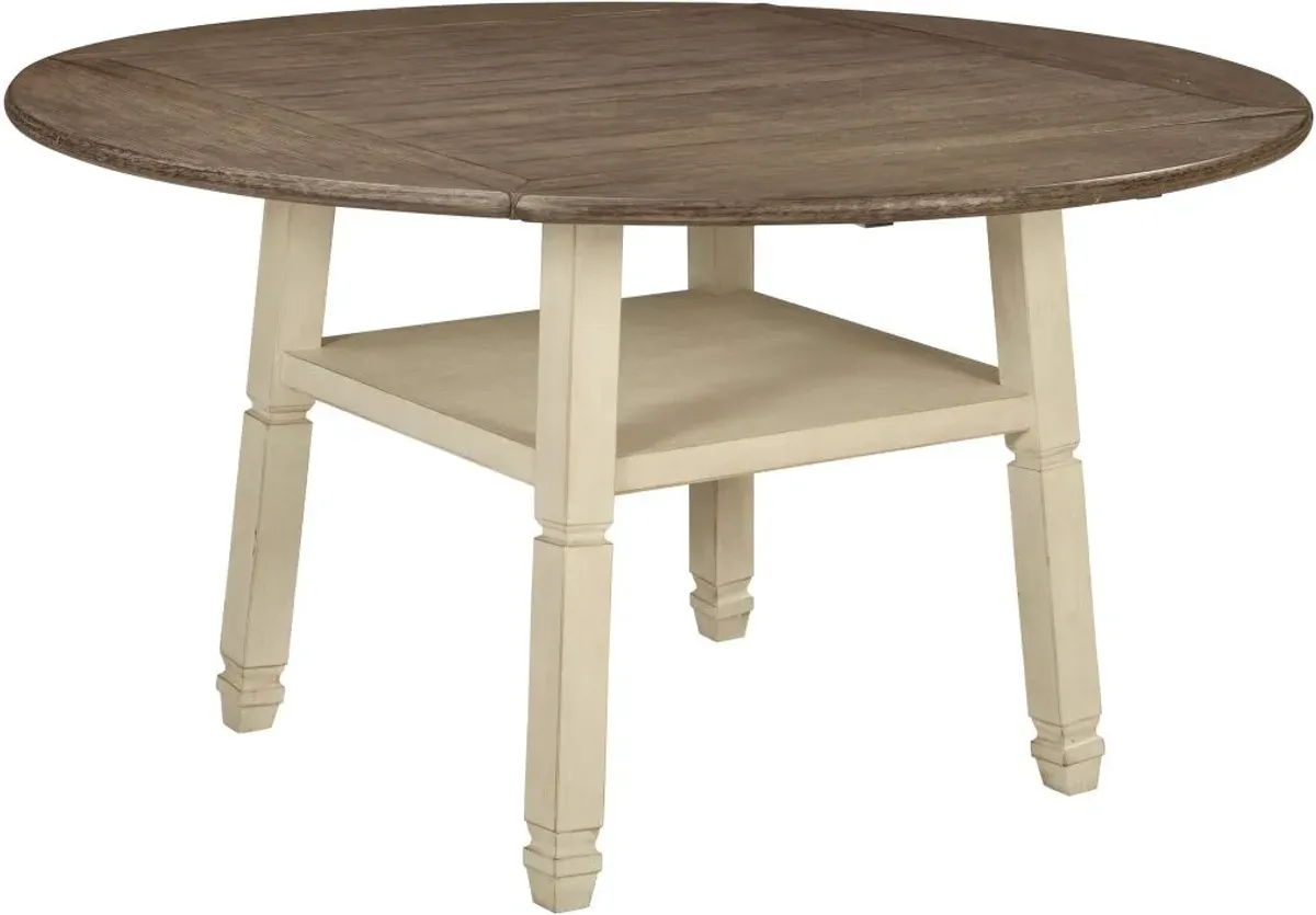 Signature Design by Ashley® Bolanburg Two-Tone Round Drop Leaf Counter Height Dining Table