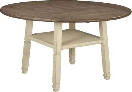 Signature Design by Ashley® Bolanburg Two-Tone Round Drop Leaf Counter Height Dining Table