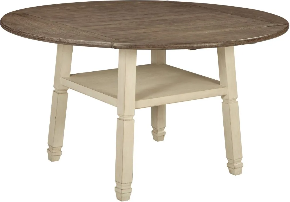 Signature Design by Ashley® Bolanburg Two-Tone Round Drop Leaf Counter Height Dining Table