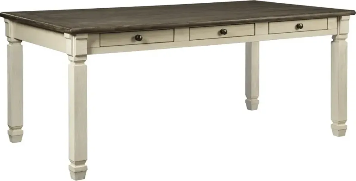 Signature Design by Ashley® Bolanburg Weathered Oak Rectangular Dining Table with Antique White Base