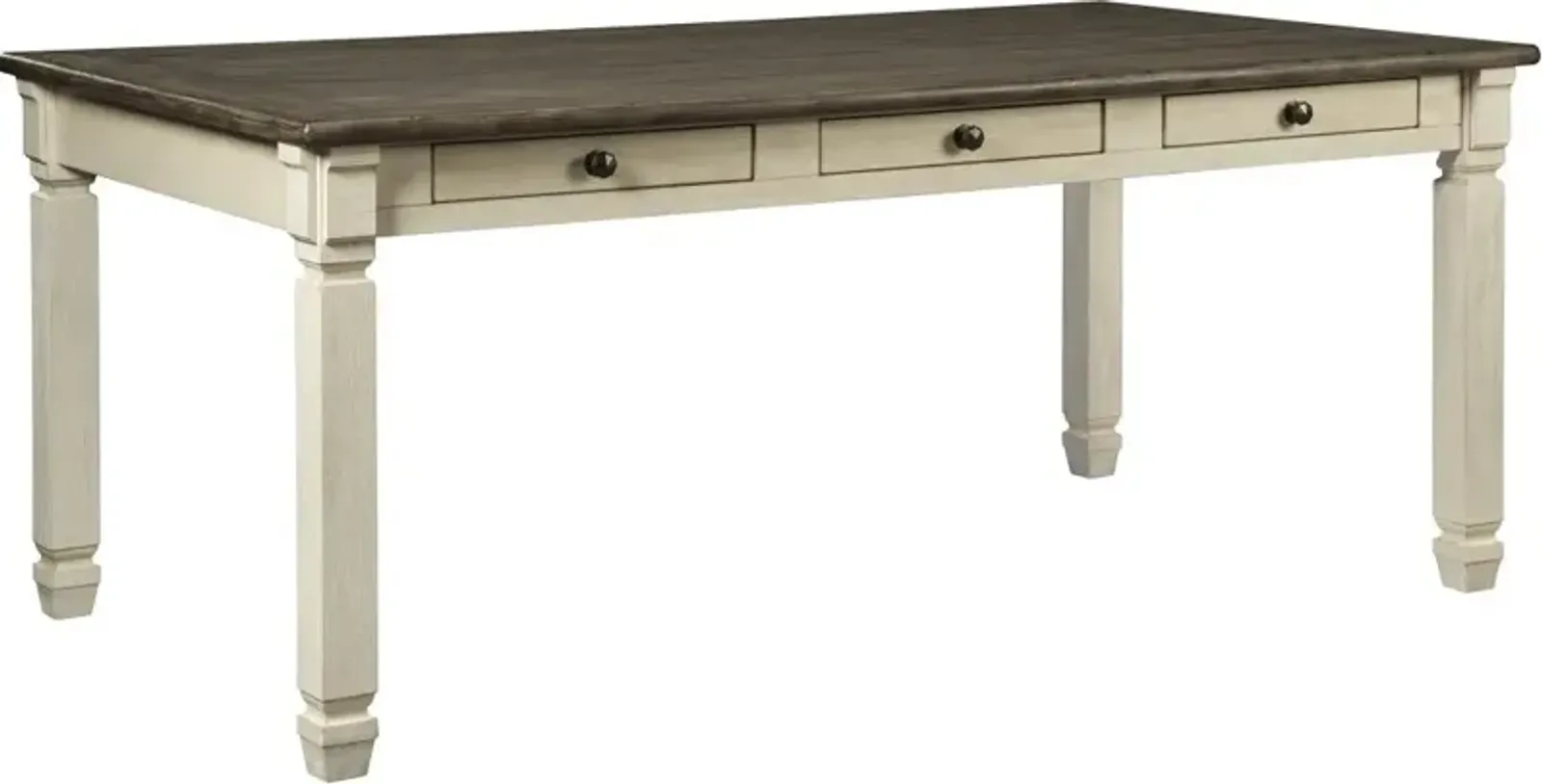 Signature Design by Ashley® Bolanburg Weathered Gray Rectangular Dining Table with Antique White Legs