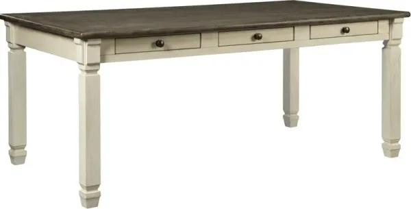 Signature Design by Ashley® Bolanburg Weathered Oak Rectangular Dining Table with Antique White Base