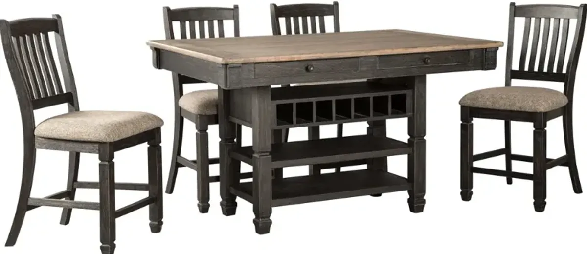 Signature Design by Ashley® Tyler Creek 5-Piece Black/Gray Counter Height Dining Table Set