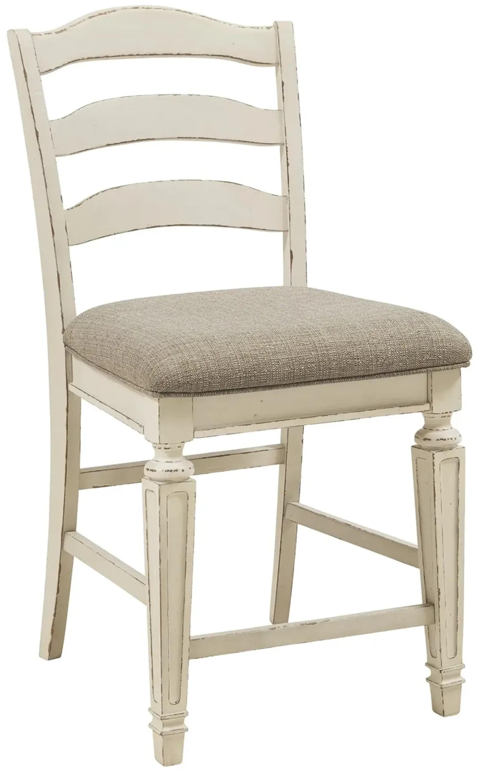 Signature Design by Ashley® Realyn Chipped White Upholstered Bar Stool - Set of 2