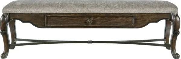 Signature Design by Ashley® Maylee Dark Brown Upholstered Storage Bench