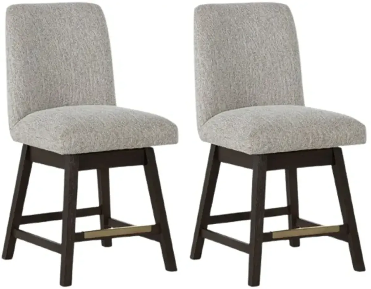 Signature Design by Ashley® Burkhaus 2-Piece Beige/Dark Brown Swivel Bar Stool