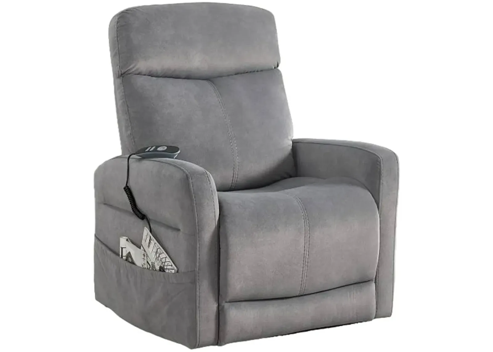 Steve Silver Co. Danville Gray Power Lift Chair with Heating and Massage