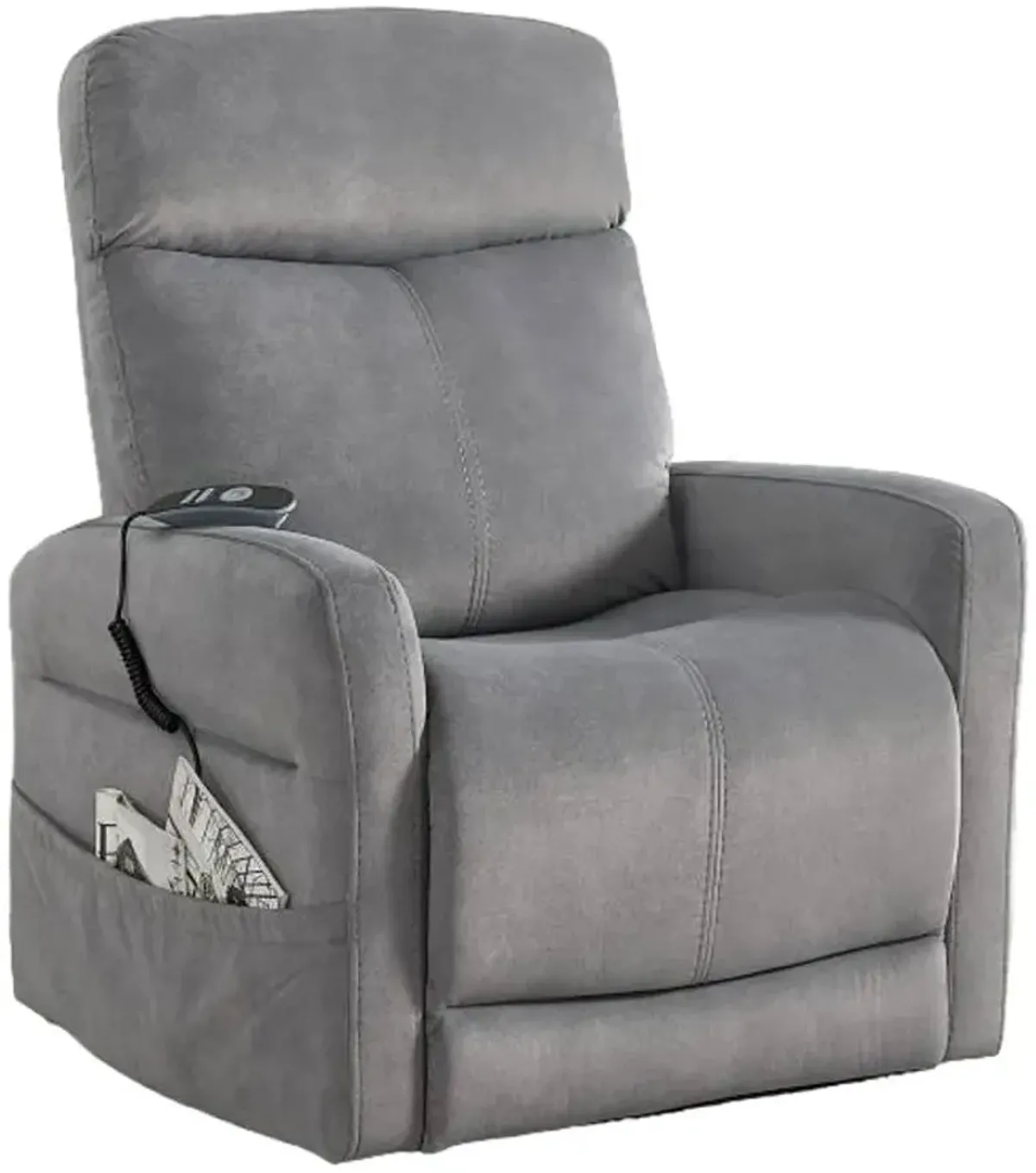 Steve Silver Co. Danville Gray Power Lift Chair with Heating and Massage