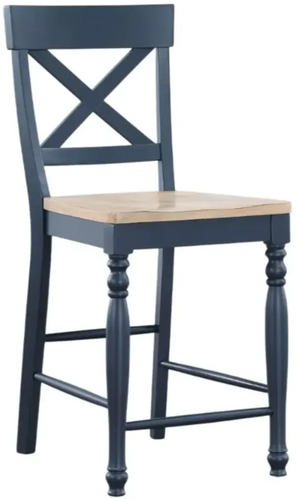 Steve Silver Co. Darcy Midnight Blue/Natural Counter Stool