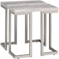 Steve Silver Co. David Driftwood End Table with Matte Pewter Base