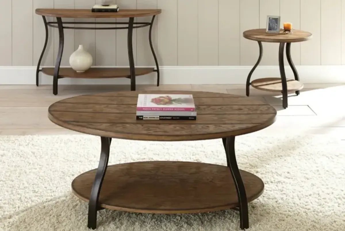 Steve Silver Co. Denise Oak Cocktail Table with Black Frame