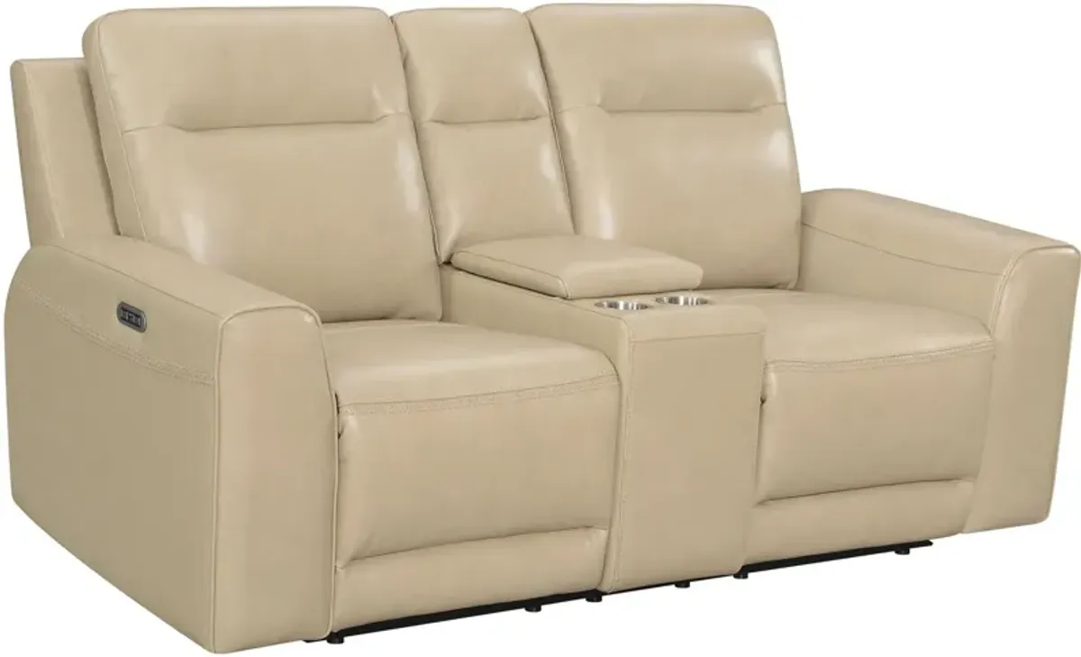 Steve Silver Co. Akari Surly Sand Dual-Power Console Reclining Loveseat