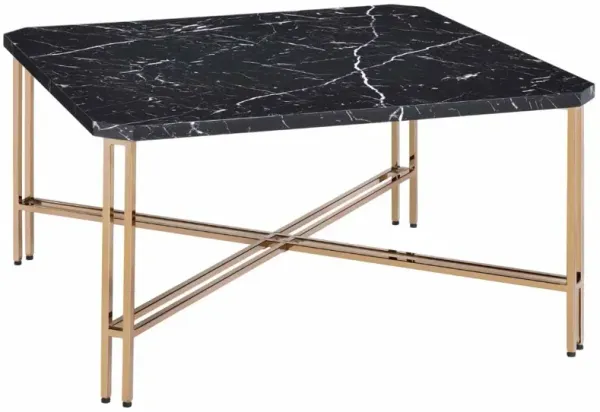 Steve Silver Co. Daxton Black Cocktail Table with Golden Champagne Base