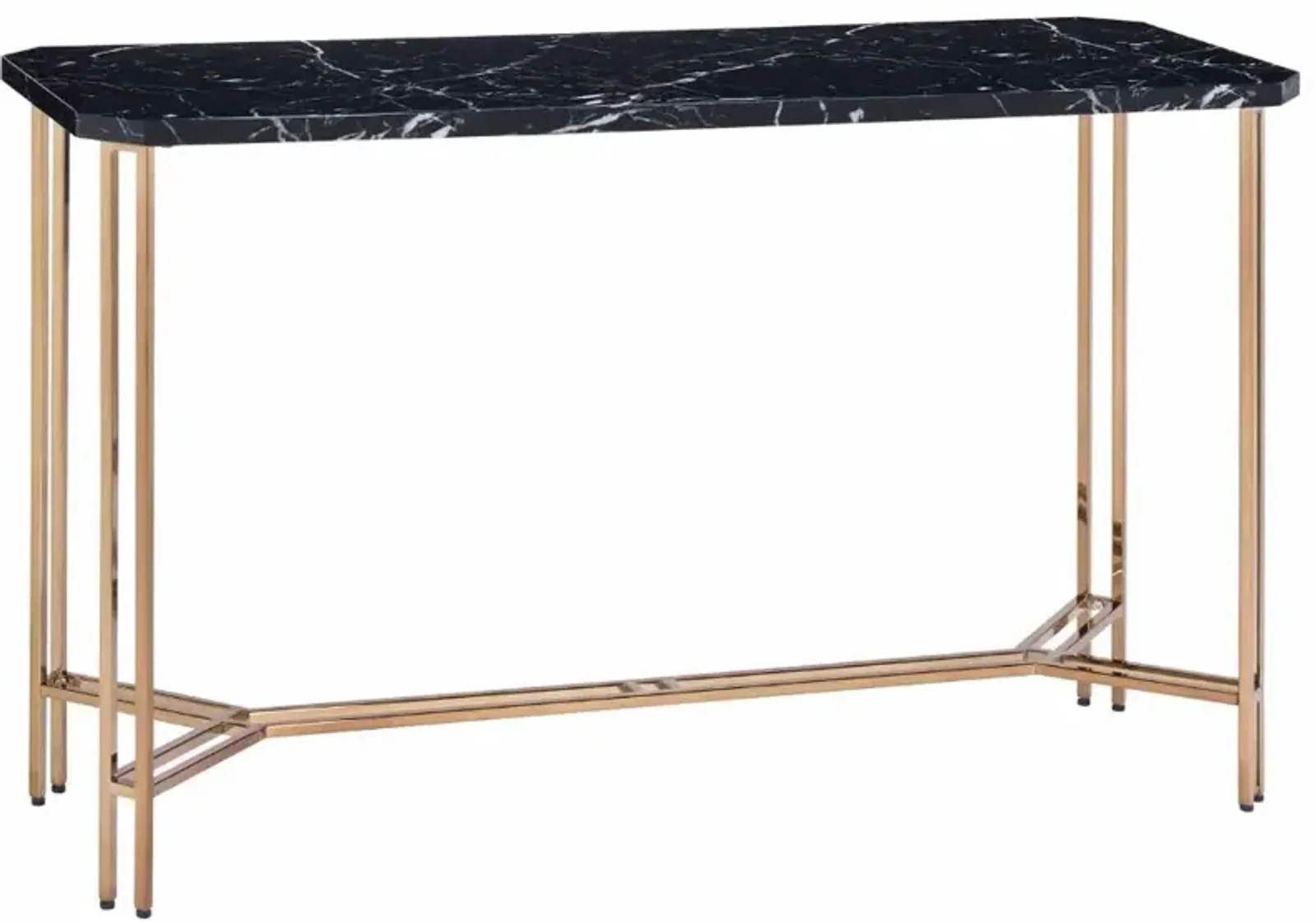 Steve Silver Co. Daxton Black Sofa Table with Golden Champagne Base