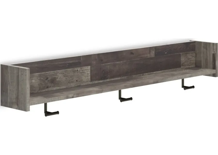 Signature Design by Ashley® Neilsville Multi Gray Wall Mounted Coat Rack with Shelf