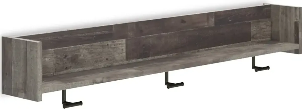 Signature Design by Ashley® Neilsville Multi Gray Wall Mounted Coat Rack with Shelf