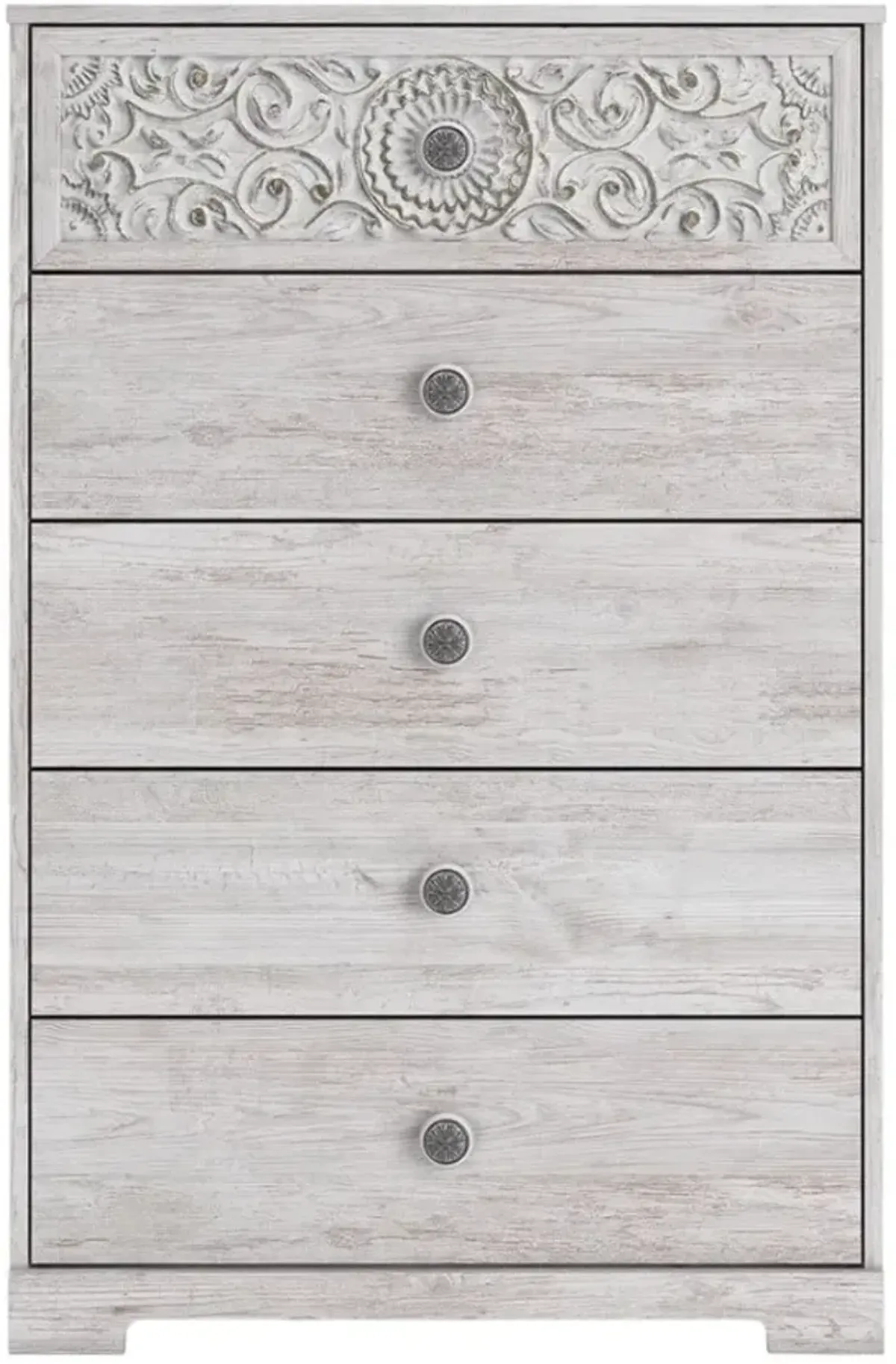 Signature Design by Ashley® Paxberry Whitewash 5-Drawers Chest of Drawers