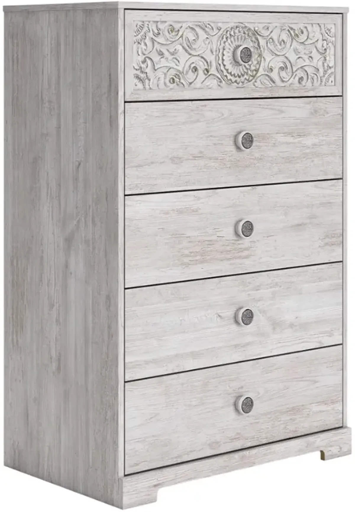 Signature Design by Ashley® Paxberry Whitewash 5-Drawers Chest of Drawers