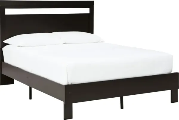 Signature Design by Ashley® Finch Matte Black Queen Panel Platform Bed