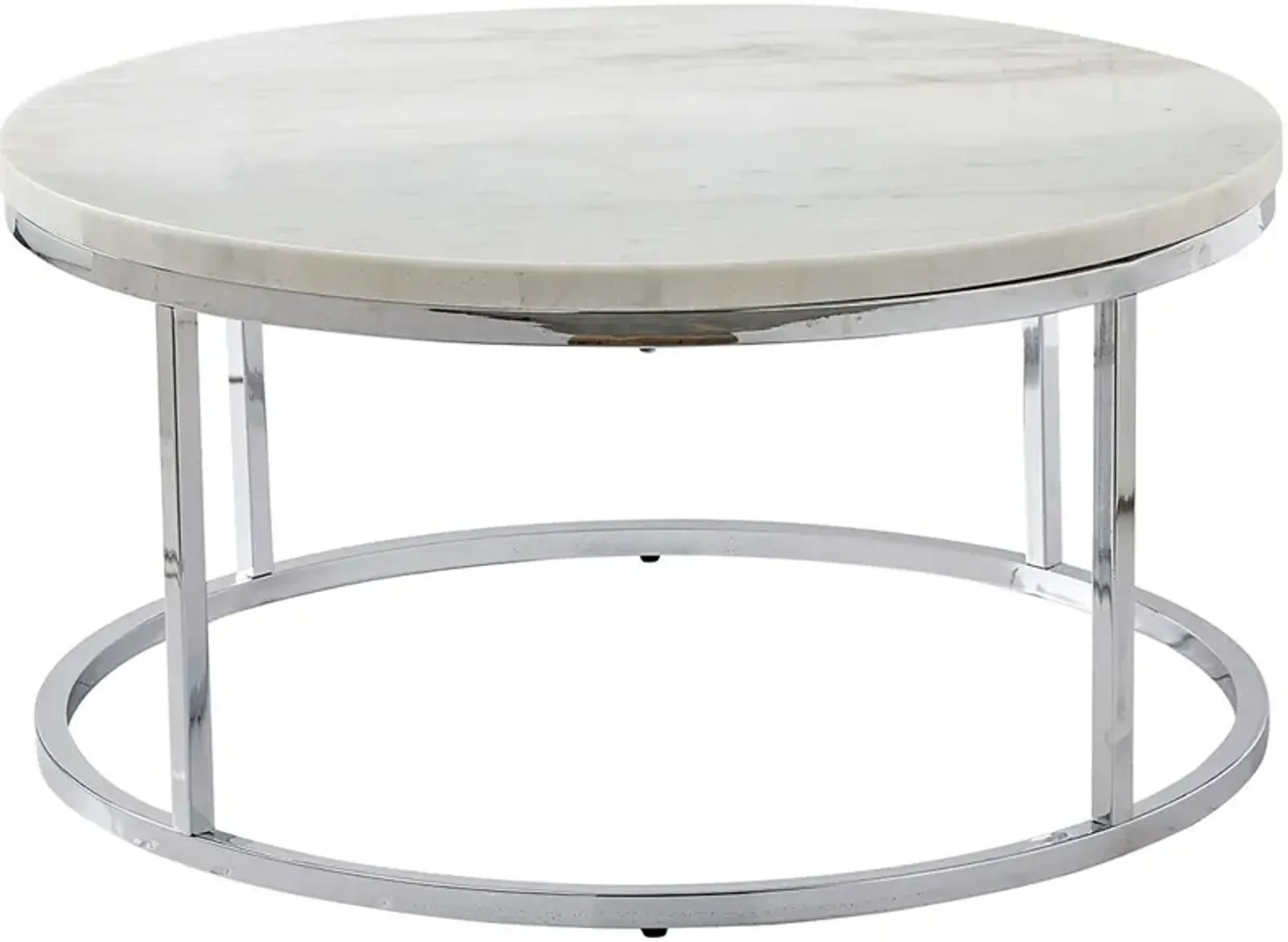 Steve Silver Co. Echo White Cocktail Table with Chrome Base