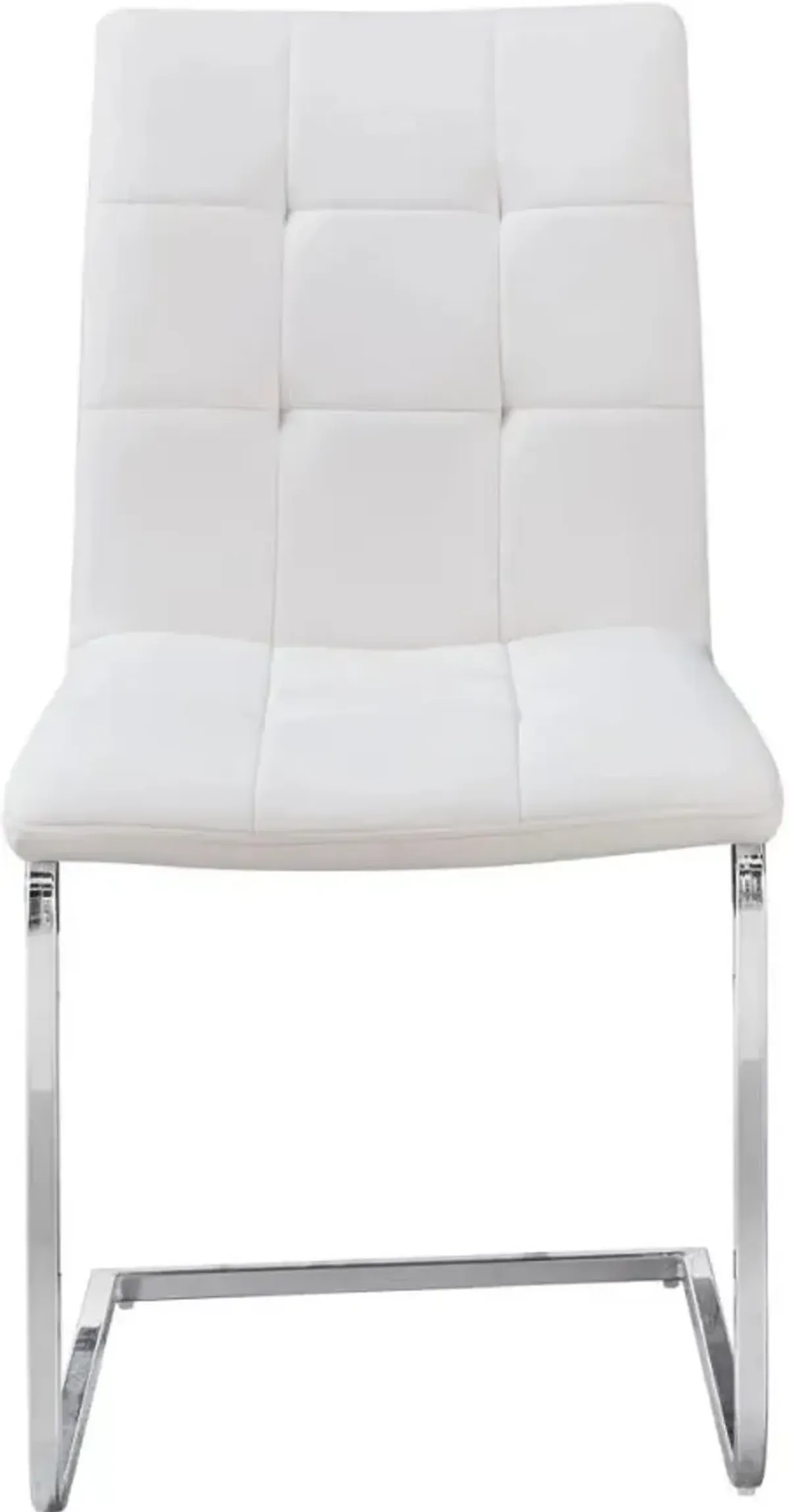Steve Silver Co. Escondido Chrome/White Upholstered Dining Side Chair