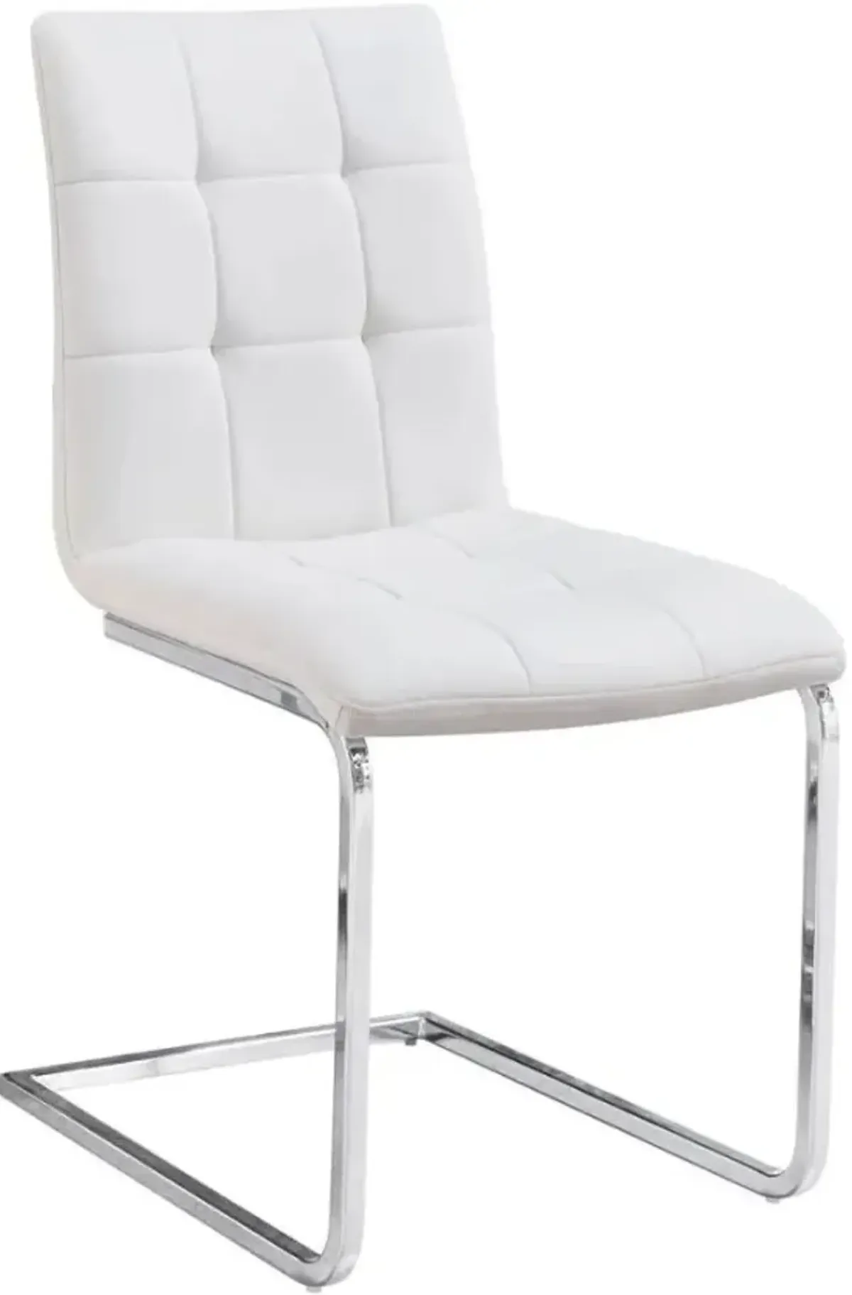 Steve Silver Co. Escondido Chrome/White Upholstered Dining Side Chair