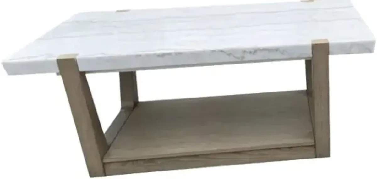 Steve Silver Co. Perth White Cocktail Table with Brown Base