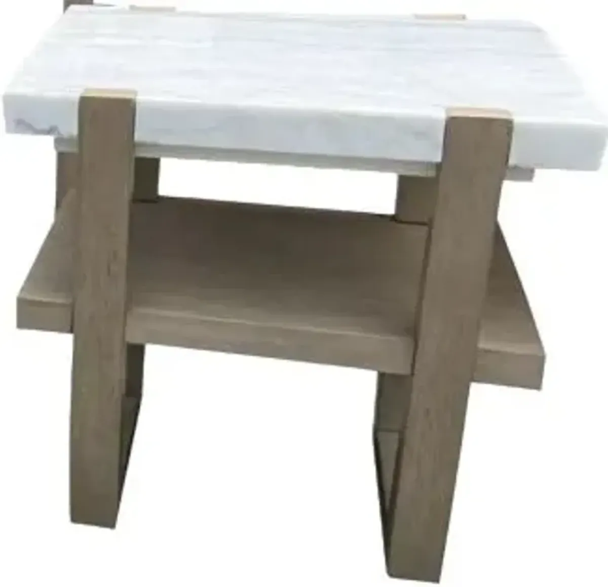 Steve Silver Co. Perth White End Table with Brown Base