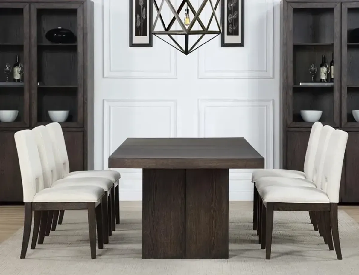 Steve Silver Co. Evan 7-Piece Brown/White Dining Table Set