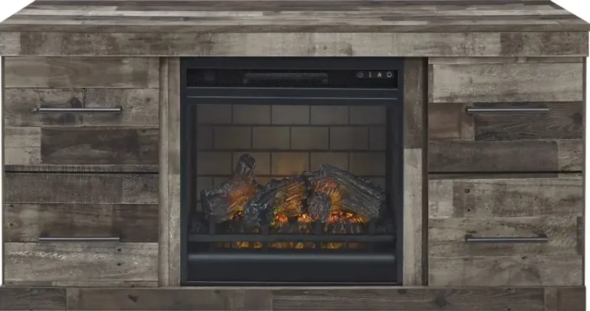 Signature Design by Ashley® Derekson 4-Piece Multi Gray Entertainment Center with Electric Fireplace