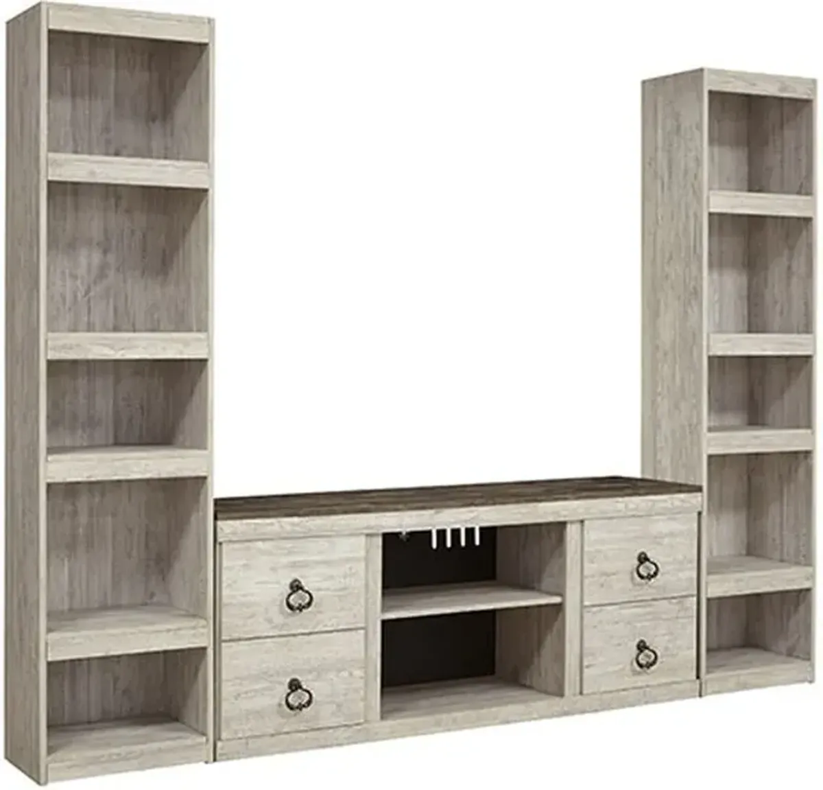 Signature Design by Ashley® Willowton 3-Piece Whitewash Entertainment Center