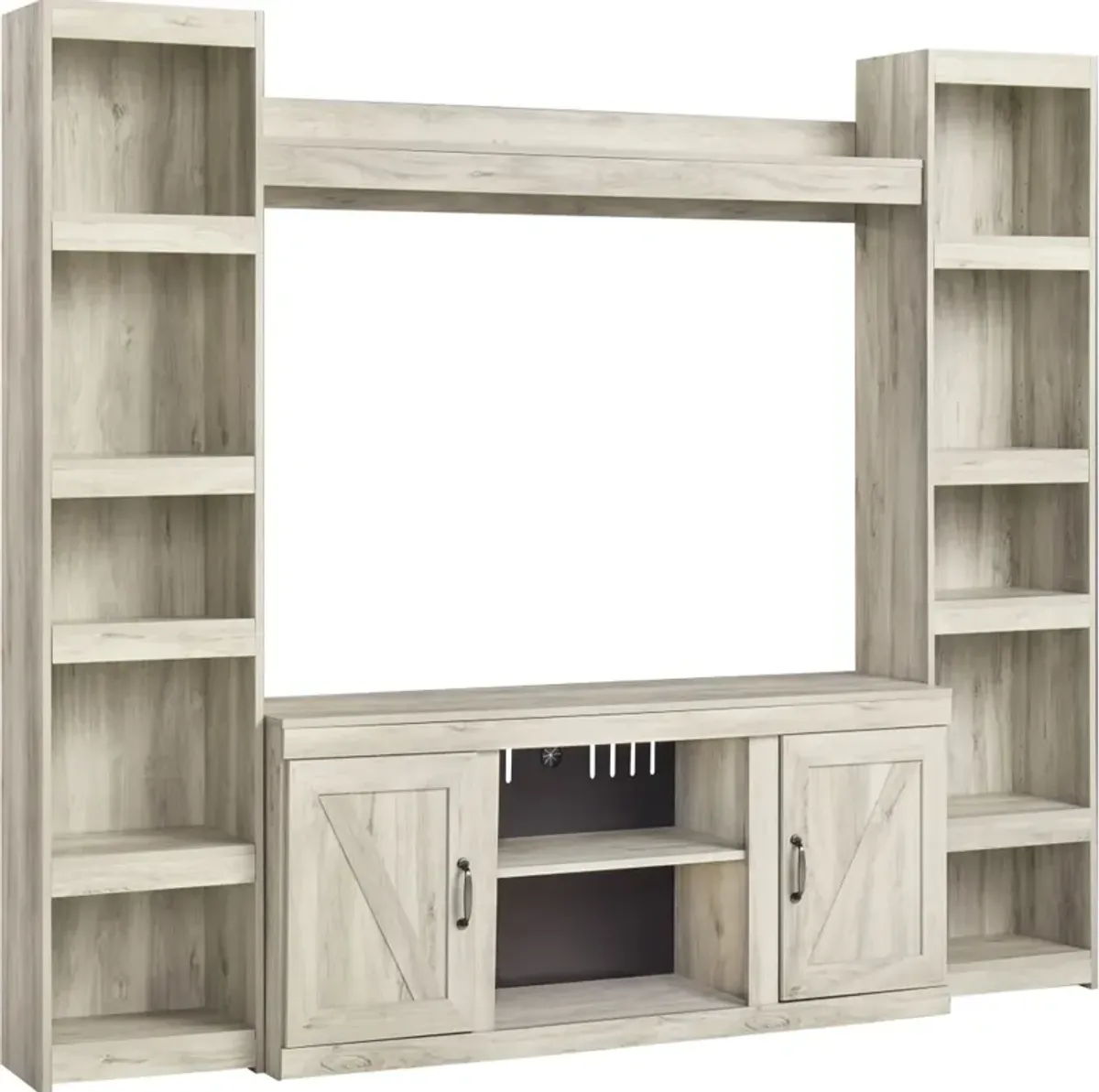 Signature Design by Ashley® Bellaby 4-Piece Whitewash Entertainment Center