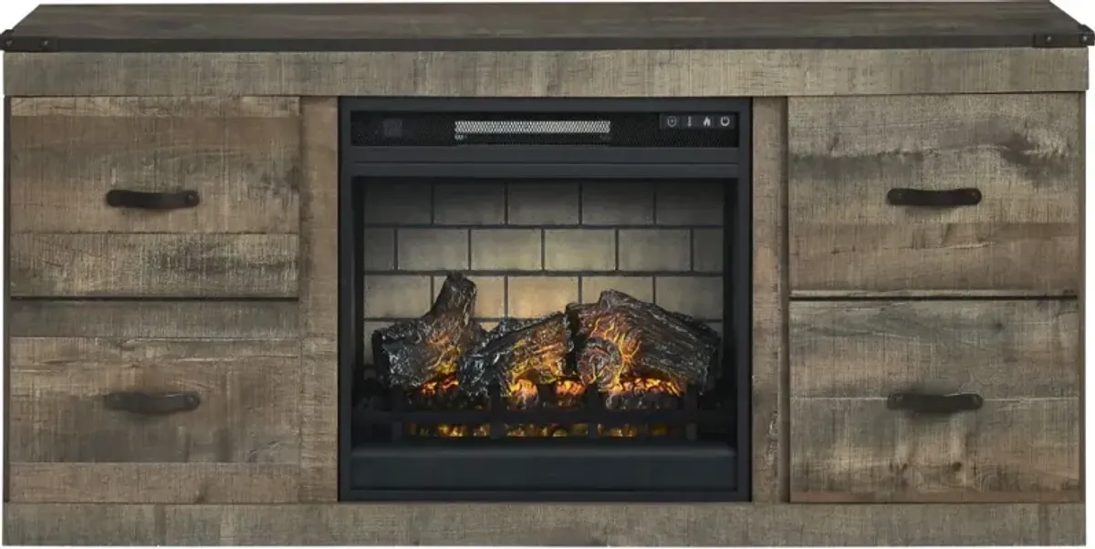 Signature Design by Ashley® Trinell 3-Piece Brown Entertainment Center with Electric Fireplace