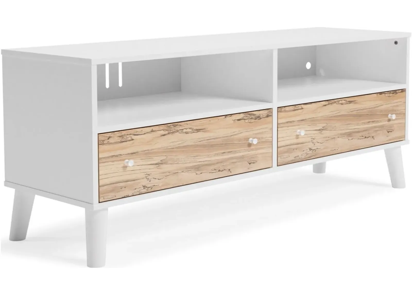 Signature Design by Ashley® Piperton Two-Tone Matte White Medium TV Stand