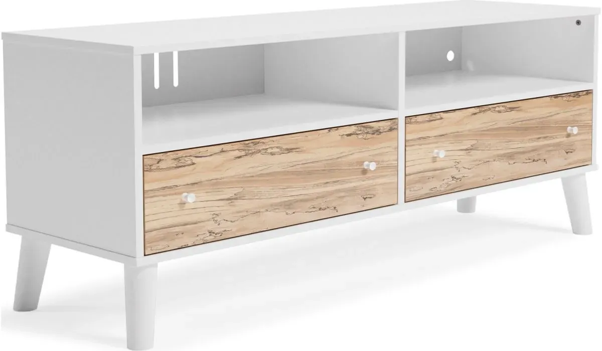 Signature Design by Ashley® Piperton Two-Tone Matte White Medium TV Stand