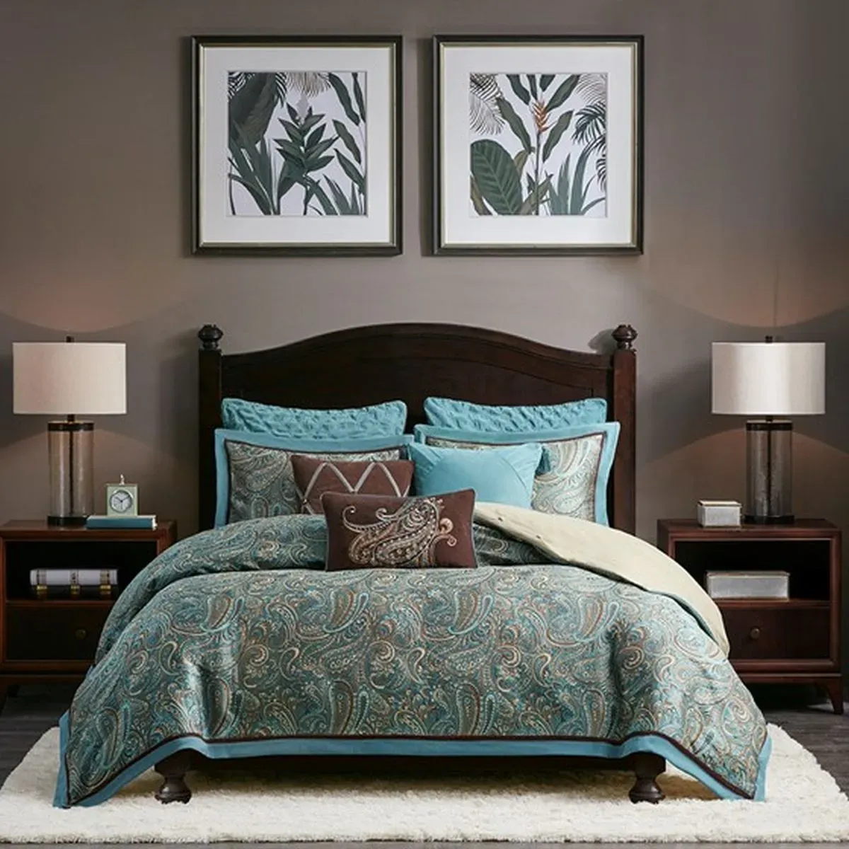 Olliix by Hampton Hill Lauren Blue Queen Comforter Set