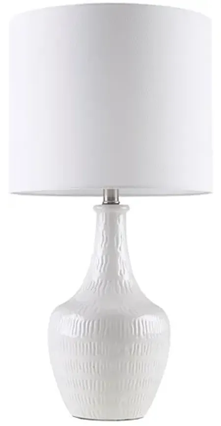Olliix by Hampton Hill Celine White Ceramic Vase 26" Table Lamp