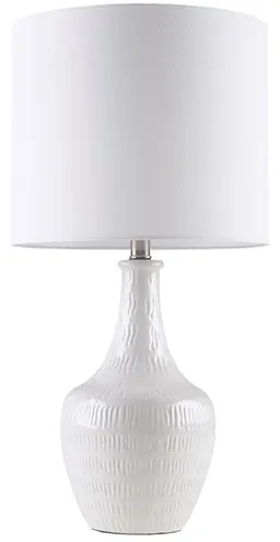 Olliix by Hampton Hill Celine White Ceramic Vase 26" Table Lamp