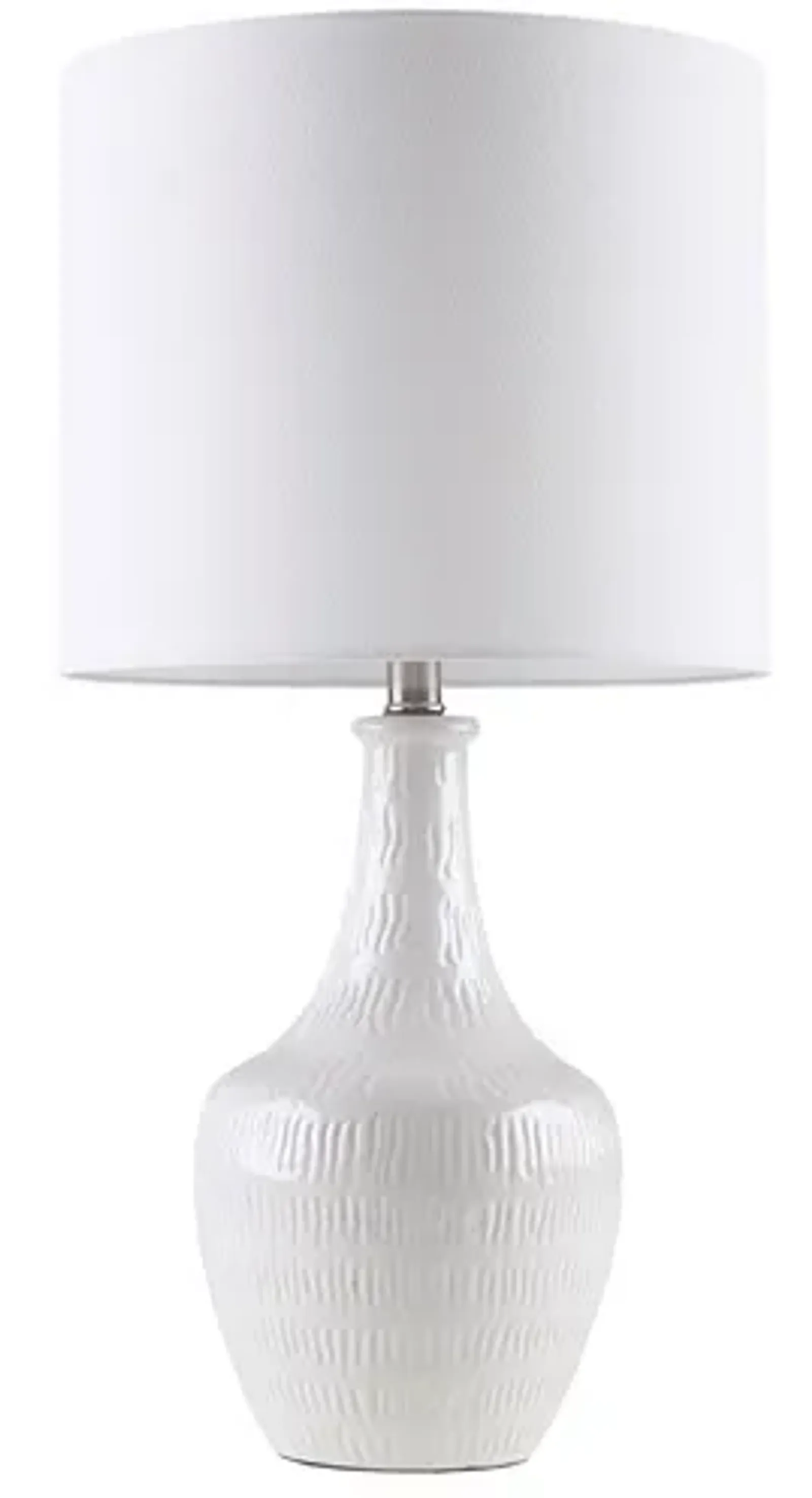 Olliix by Hampton Hill Celine White Ceramic Vase 26" Table Lamp