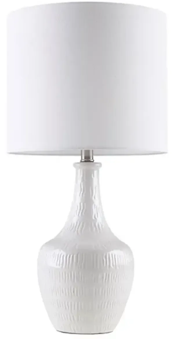 Olliix by Hampton Hill Celine White Ceramic Vase 26" Table Lamp