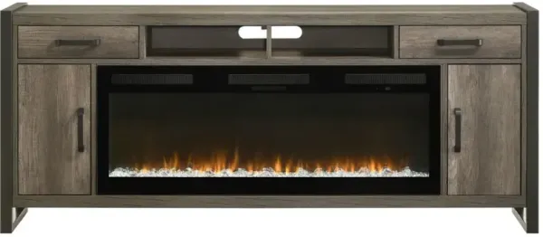 Liberty Furniture Gray 78" 2-Door Fireplace TV Console