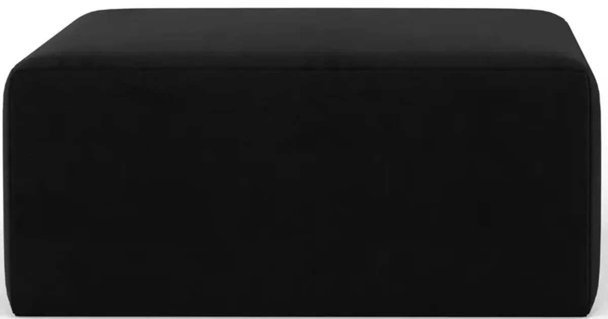 iAmerica Fluffy Black Ottoman