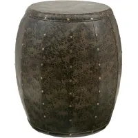 Olliix by Madison Park Brown Cirque Metal Accent Drum Table