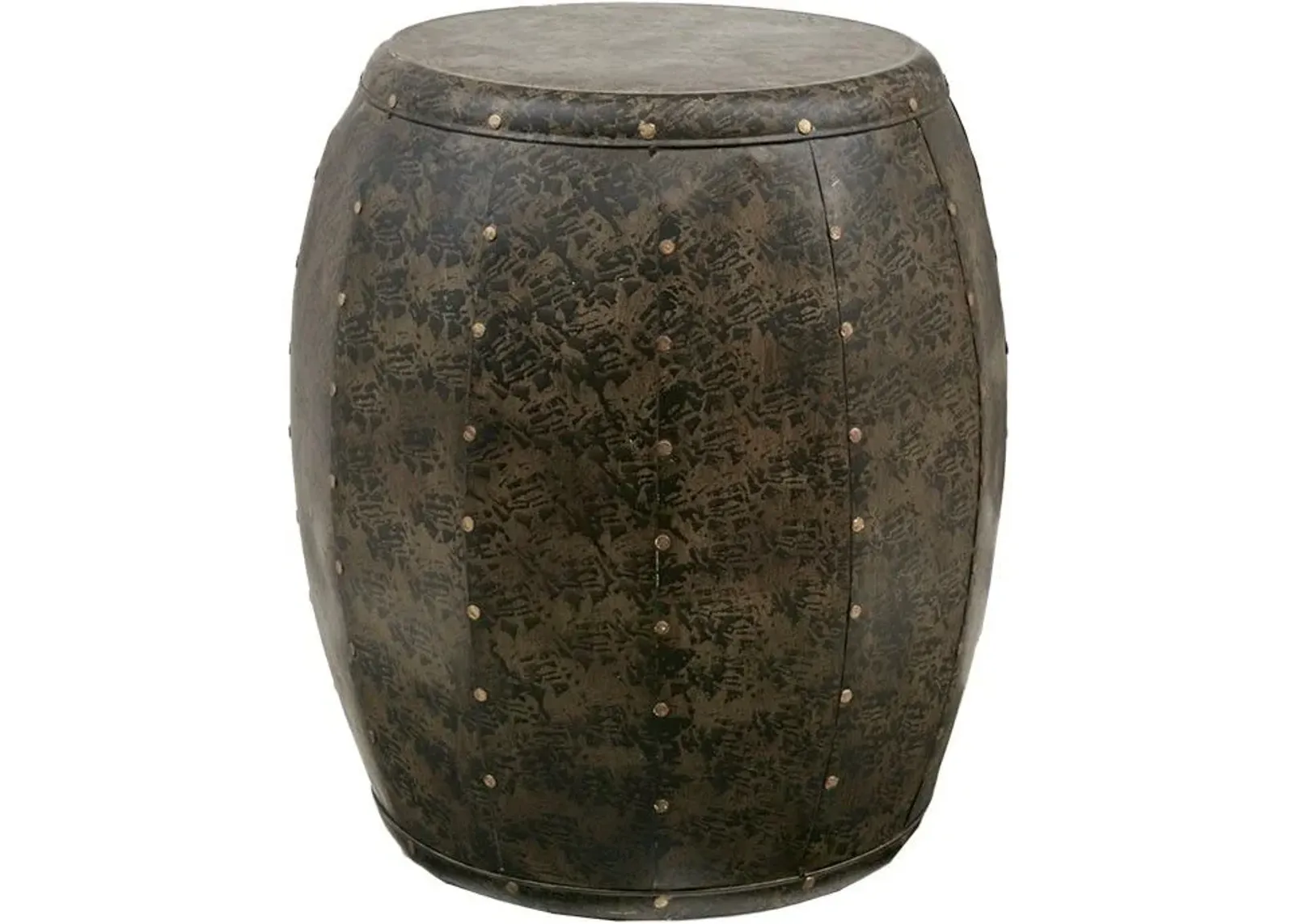 Olliix by Madison Park Brown Cirque Metal Accent Drum Table