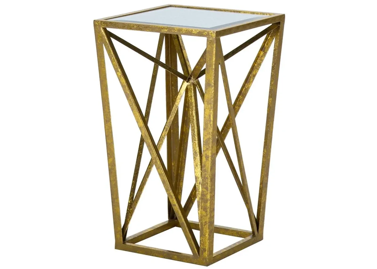 Olliix by Madison Park Gold Zee Angular Mirror Accent Table